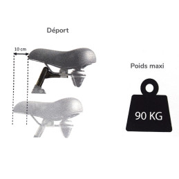 Tige de selle 25,4 mm vélo route VTT déportée avec recul de 75 mm