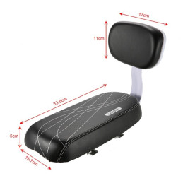 Dossier Arrière Pour Vélo électrique - En Cuir PU Sur Plaque D'acier, Dimensions 19x10,2 Cm