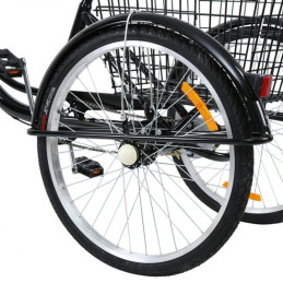 Tricycle Adulte de 24 Pouces 1 vitesse Noir