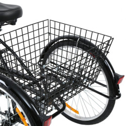 Tricycle Adulte de 24 Pouces 1 vitesse Noir