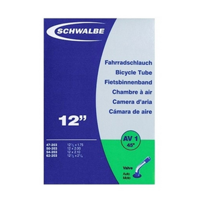 Schwalbe Chambre à air 12 1/2X1.75-2.25 Schrader AV1 Noir