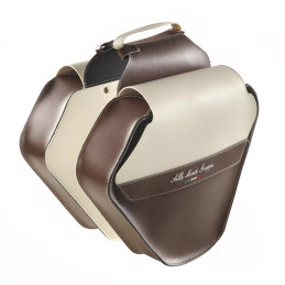 Sacoche double cuir vélo avec poignée Monte Grappa