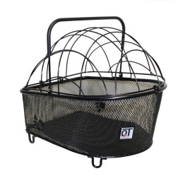 Panier vélo pour petit chien en acier sur porte bagages