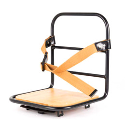 Porte-bagages avec ceinture brune pour vélo