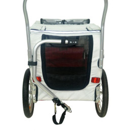 Remorque/poussette aluminium avec système pliant pour chien
