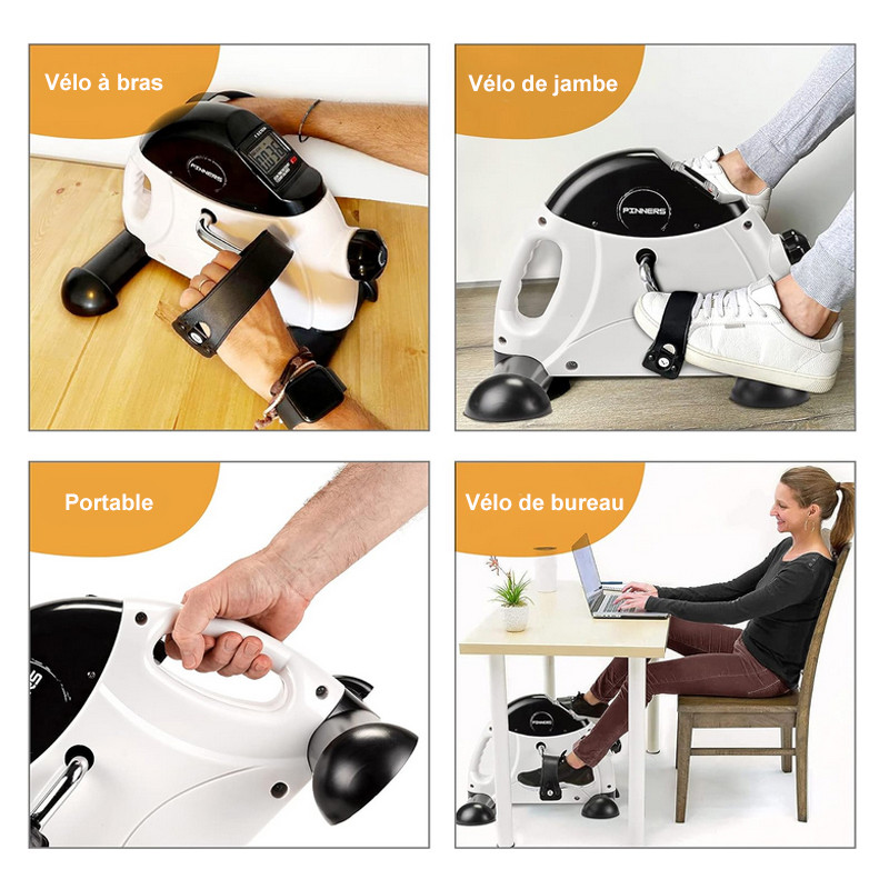 Mini Vélo D'appartement Pliable - Pédalier Pour Bras Et Jambes, Résistance Réglable, écran LCD, Parfait Pour Bureau Et Récupération