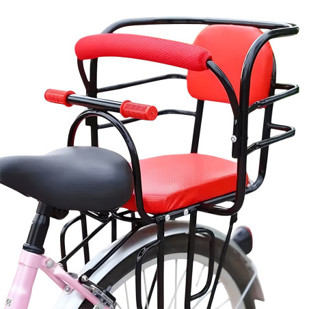 Siège Enfant Vélo Avant - 1-5 Ans, 35kg Max - Sécurité Ceinture & Garde-Corps - Réglable, Pédales Amovibles
