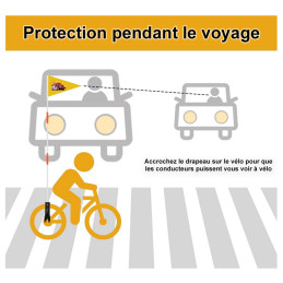 Assortiment de drapeau vélo avec 3 fanions originaux