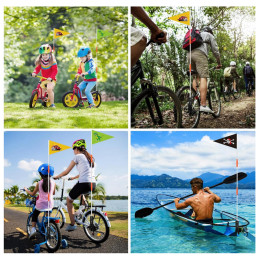 Assortiment de drapeau vélo avec 3 fanions originaux