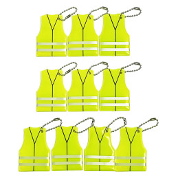 Porte-clés en forme de mini gilet réfléchissant - Par 10