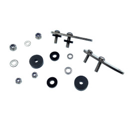 Patte de fixation avec visserie pour porte bagages sur cadre sans oeillet