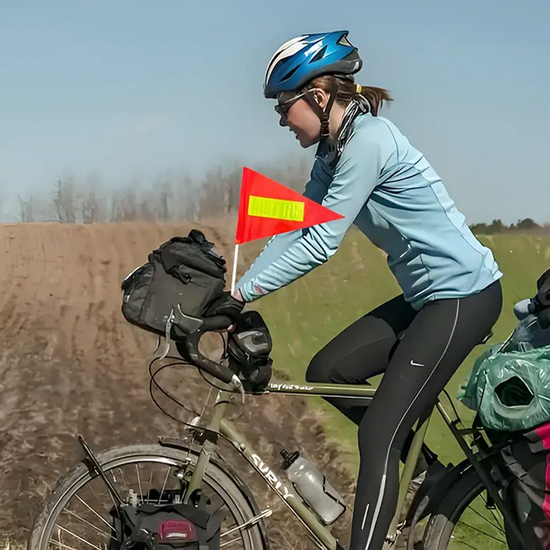 Drapeau De Sécurité Réfléchissant Pour Vélo/Tricycle/VTT - Mât Réglable Jusqu'à 183 Cm - Étanche - PVC Et Fibre De Verre