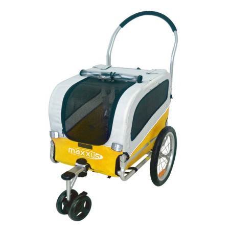 Remorque/poussette aluminium avec système pliant pour chien
