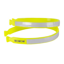 Clips plastiques serre pantalon jaune fluo pour cycliste