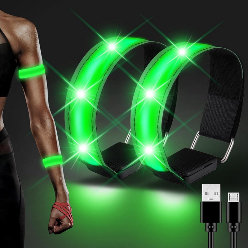 Brassard Lumineux LED De Sécurité Et Clip Talon Mvmt – Running – Neuf Avec Défauts