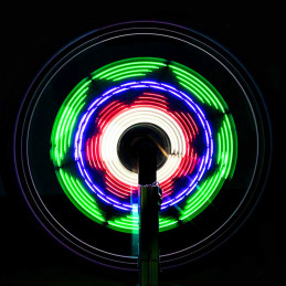 Lumières de roue de vélo étanches à 64 LED 30 modes d'éclairages