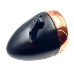 Eclairage vélo rétro à pile sur fourche noir et cuivre