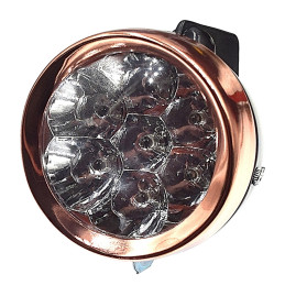 Eclairage vélo rétro à pile sur fourche noir et cuivre