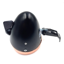 Eclairage vélo rétro à pile sur fourche noir et cuivre