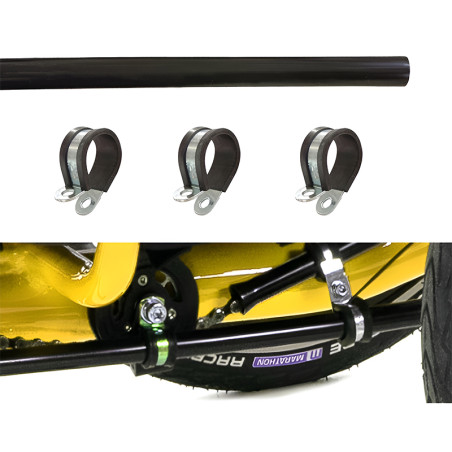 Tube guidage de chaîne vélo couché avec 3 colliers de fixation