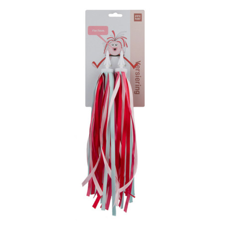 Ruban à franges pour vélo guidon Enfant - Rouge et rose