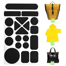 Patchs de réparation collant pour équipements et sacoches vélo