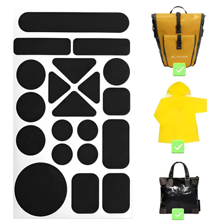 Patchs de réparation collant pour équipements et sacoches vélo