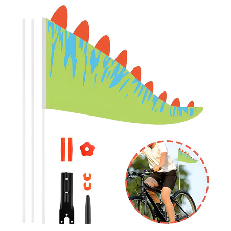 Drapeau de sécurité vélo enfant - Dinosaure