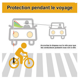 Drapeau de sécurité vélo en forme de Queue de Dinosaure