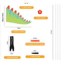 Drapeau de sécurité vélo en forme de Queue de Dinosaure