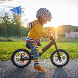 M-Wave Fanion de sécurité vélo bleu avec mat 1,80 m