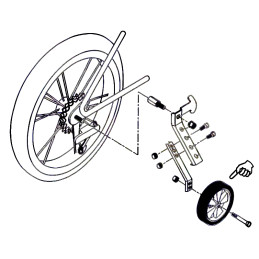 Roue 8 pouces de rechange pour stabilisateur sur haubans vélo
