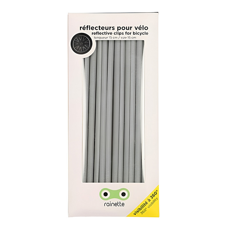 Barrettes réflecteurs colorés pour rayons de vélo Rainette - 12 pièces