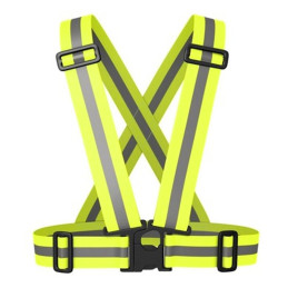 Ceinture jaune réfléchissante réglable pour piéton ou cycliste